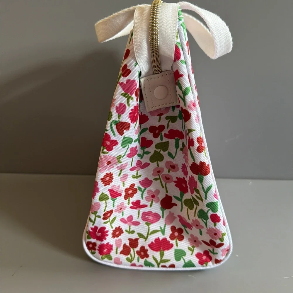 Kate Spade Floral Insulated Lunch Bag- Pink/Red Green New with Tags
